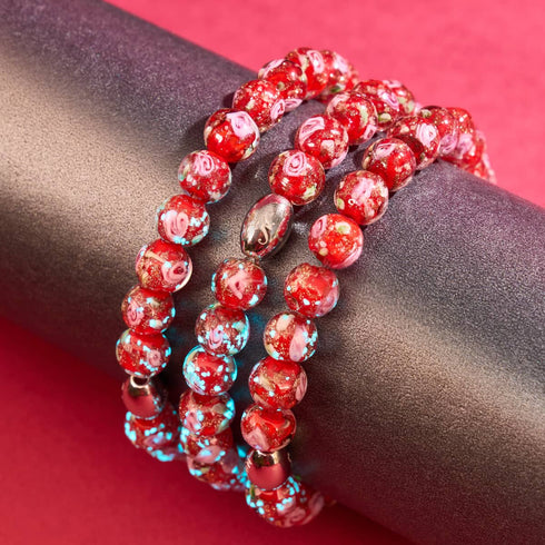 Bracelet de jardin en verre Firefly Blue Carmine | Argent sterling 925